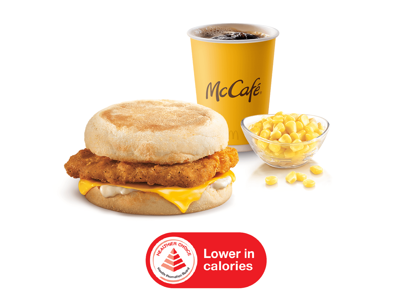 Chicken Muffin Meal with Corn and Drink