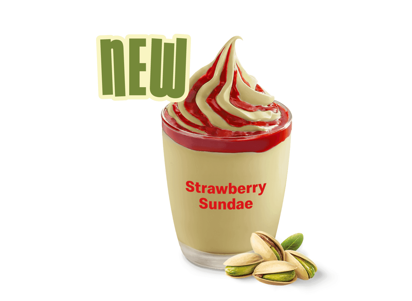 Pistachio Strawberry Sundae