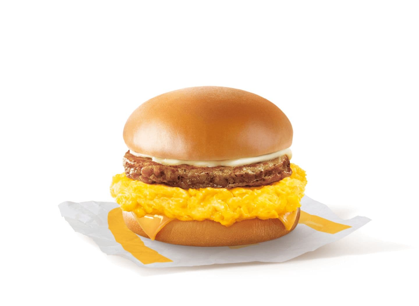 Scrambled Egg Burger with Sausage