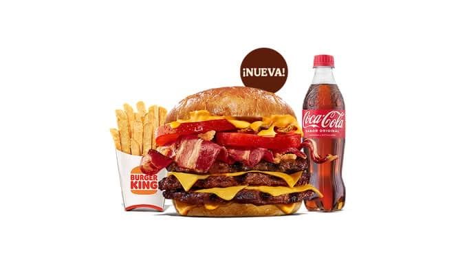 Menú Duo Bacon Cheddar Triple Carne Grande