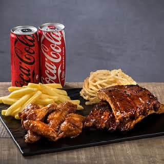 400g Rib and 8 Wings with Chips and Onions +2 Cans