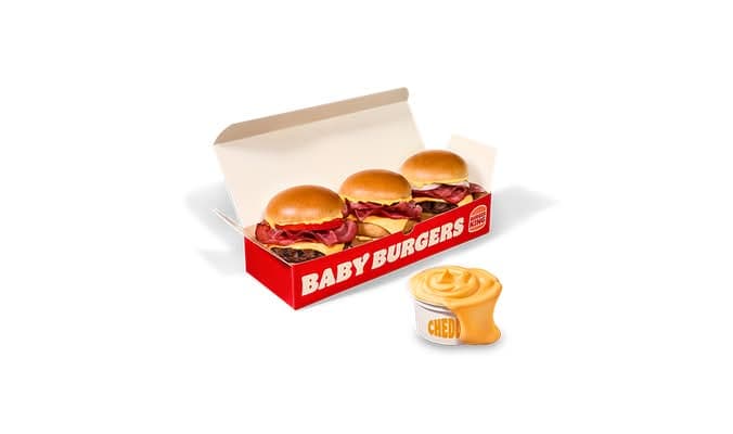 Baby Burgers Bacon cheddar +King Dippin’